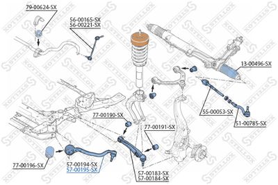 Рычаг правый STELLOX 5700195SX