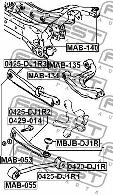 Рычаг подвески FEBEST 0425DJ1R3