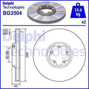 Диск тормозной DELPHI BG3504