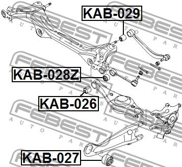 Сайлентблок рычага подвески задней FEBEST KAB026