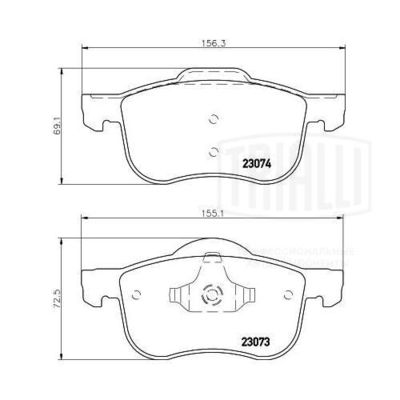 Колодки тормозные дисковые передние TRIALLI PF4369