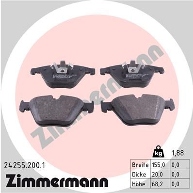 Колодки тормозные дисковые ZIMMERMANN 242552001