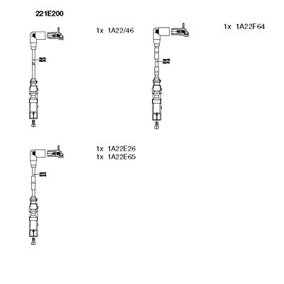 Комплект проводов высоковольтных BREMI 221E200