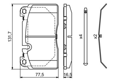 Колодки тормозные дисковые передние BOSCH 0986494694