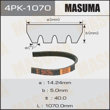 Ремень ручейковый Masuma 4PK1070