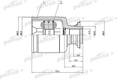 ШРУС внутренний правый PATRON PCV1512