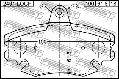 Колодки тормозные передние FEBEST 2401LOGF