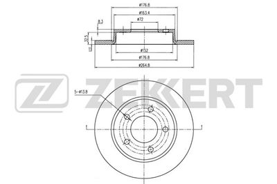 Диск тормозной задний Zekkert BS5267