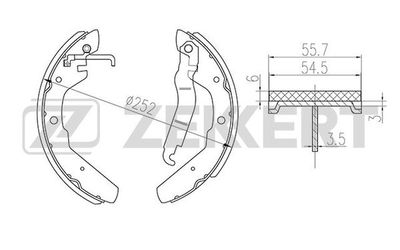 Колодки тормозные задние барабанные Zekkert BK4076