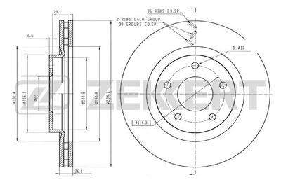 Диск тормозной передний Zekkert BS5023