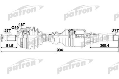 Полуось правая PATRON PDS0145