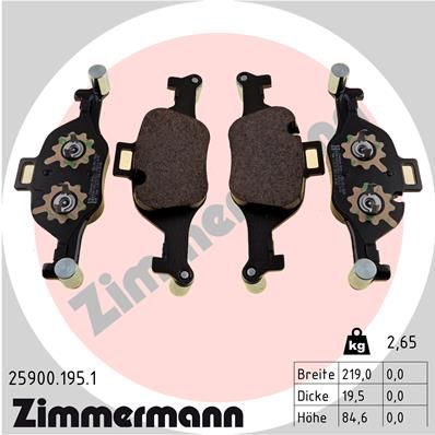 Колодки тормозные дисковые передние ZIMMERMANN 259001951