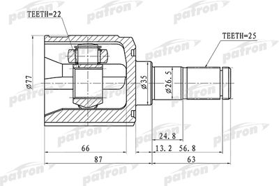 ШРУС внутренний PATRON PCV1003