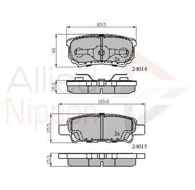 Колодки тормозные дисковые задние ALLIED NIPPON ADB31290