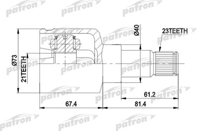 ШРУС внутренний левый комплект PATRON PCV5023