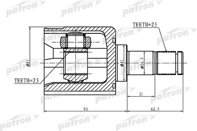 ШРУС внутренний PATRON PCV1384
