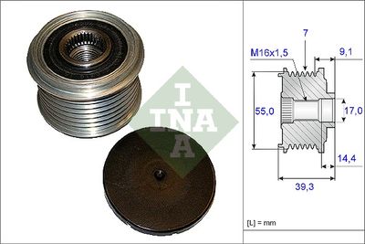Шкив генератора INA 535014210