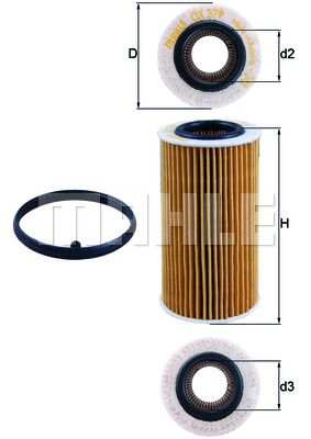 Фильтр масляный MAHLE OX379D