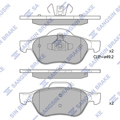Колодки тормозные передние SANGSIN SP1414