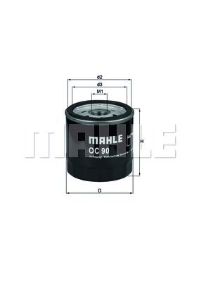 Фильтр масляный MAHLE OC90OF