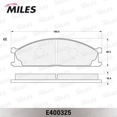 Колодки тормозные передние Miles E400325