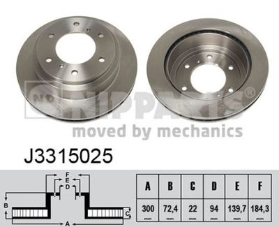 Диск тормозной задний NIPPARTS J3315025