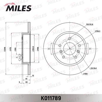 Диск тормозной задний Miles K011789