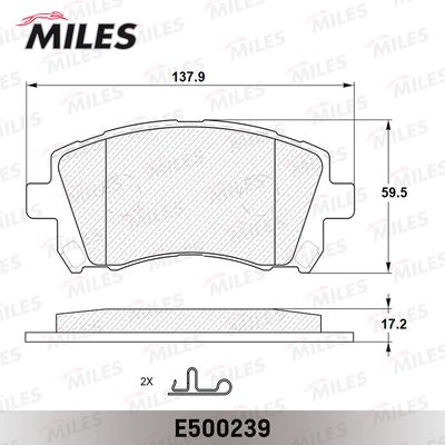 Колодки тормозные передние Miles E500239