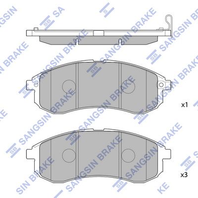 Колодки тормозные передние SANGSIN SP1602