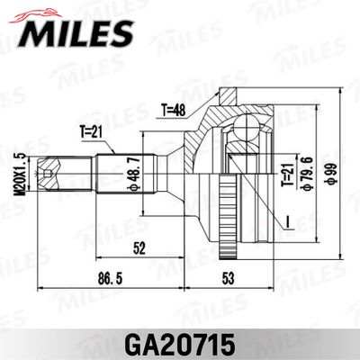 ШРУС наружный Miles GA20715