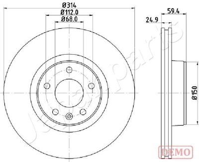 Диск тормозной передний JAPANPARTS DI0927C