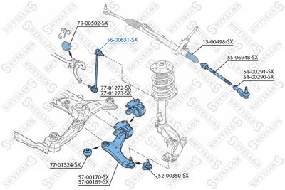 Тяга стабилизатора переднего STELLOX 5600631SX
