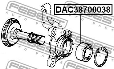 Подшипник передней ступицы FEBEST DAC38700038