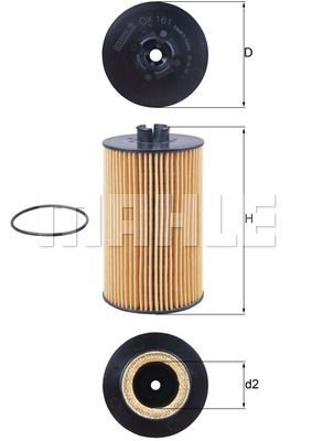 Фильтр масляный MAHLE OX161D
