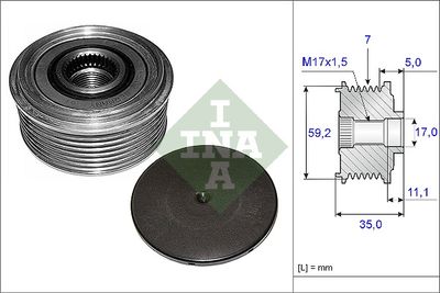 Шкив генератора INA 535008710