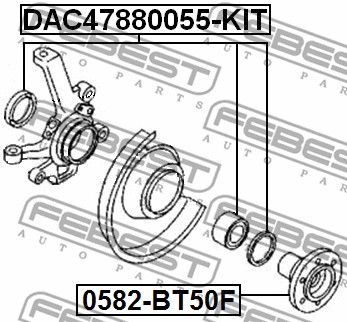 Ступица передняя FEBEST 0582BT50F