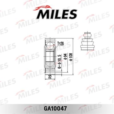 ШРУС внутренний Miles GA10047