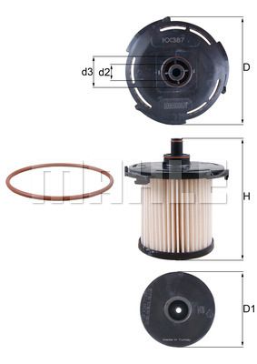 Фильтр топливный MAHLE KX387D
