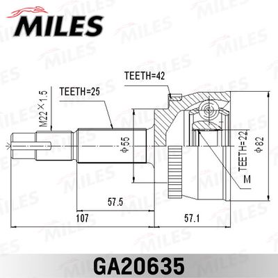ШРУС наружный Miles GA20635