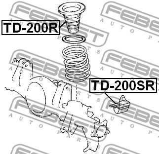 Отбойник амортизатора заднего FEBEST TD200R