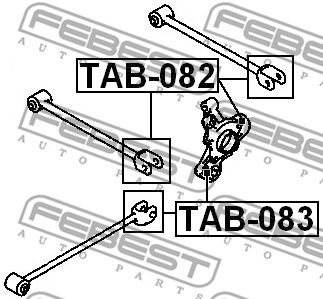 Сайлентблок цапфы задней FEBEST TAB082