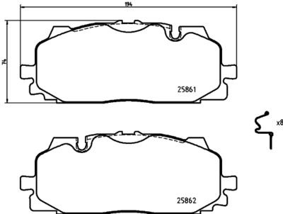 Колодки тормозные передние BREMBO P85165