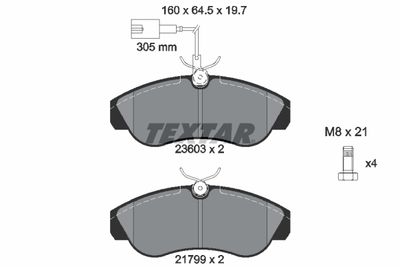 Колодки тормозные дисковые передние TEXTAR 2360301