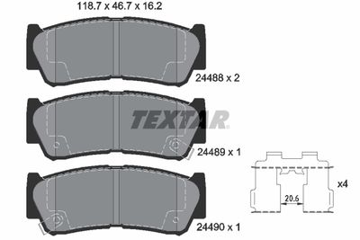Комплект колодок для дискового тормоза TEXTAR 2448801