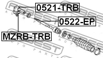 Наконечник рулевой FEBEST 0521TRB