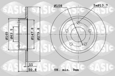 Диски тормозные комплект SASIC 6106294