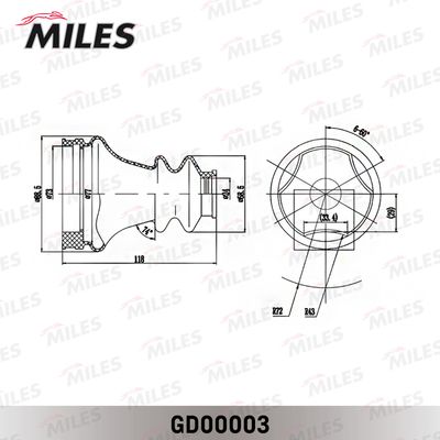 Пыльник ШРУС внутренний правый Miles GD00003