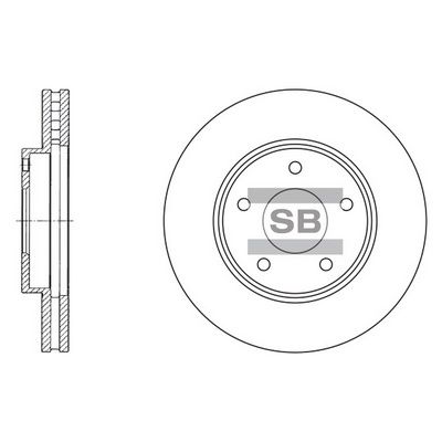 Диск тормозной передний вентилируемый SANGSIN SD4202