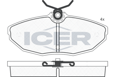 Колодки тормозные дисковые ICER 181562