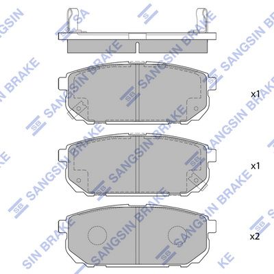 Колодки тормозные задние SANGSIN SP1154